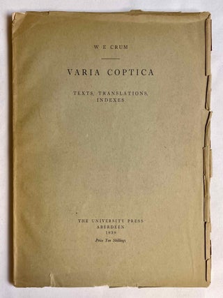 Item #M10518 Varia coptica. Texts, translations, indexes. CRUM Walter Ewing[newline]M10518-00.jpeg
