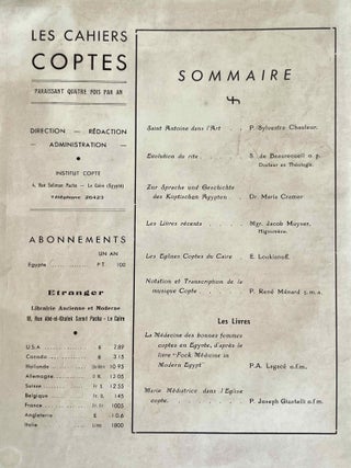 Les cahiers coptes. Nos 3, 5, 9, 10 & 11.[newline]M10561-01.jpeg