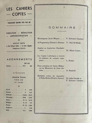 Les cahiers coptes. Nos 3, 5, 9, 10 & 11.[newline]M10561-20.jpeg