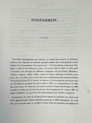 Voyage arch&eacute;ologique en Gr&egrave;ce et en Asie mineure, fait par ordre du gouvernement fran&ccedil;ais pendant les ann&eacute;es 1843 et 1844. Textes Inscriptions grecques et latines recueillies en Gr&egrave;ce et en Asie mineure Asie mineure. Textes, 2e partie, tome III.p[newline]M10564-03.jpeg