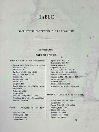 Voyage arch&eacute;ologique en Gr&egrave;ce et en Asie mineure, fait par ordre du gouvernement fran&ccedil;ais pendant les ann&eacute;es 1843 et 1844. Textes Inscriptions grecques et latines recueillies en Gr&egrave;ce et en Asie mineure Asie mineure. Textes, 2e partie, tome III.p[newline]M10564-07.jpeg
