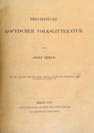 Bruchstücke koptischer Volkslitteratur