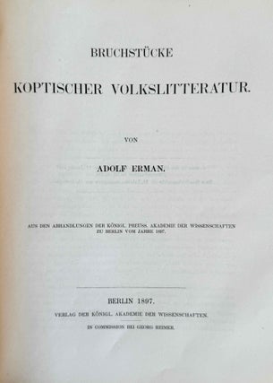 Bruchstücke koptischer Volkslitteratur