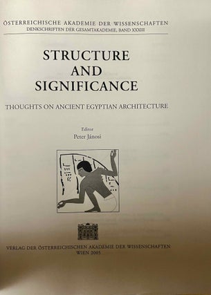Structure and significance. Thoughts on ancient Egyptian architecture.