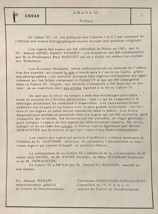 Le temple d'Amada. Cahier III: Textes.