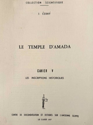 Le temple d'Amada. Cahier V: Les inscriptions historiques.[newline]M10596a-03.jpeg
