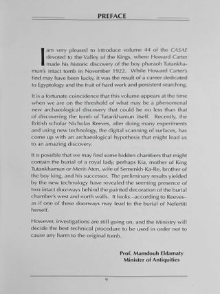 Valley of the Kings since Howard Carter. Proceedings of the Luxor Symposium November 4, 2009.