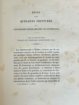 Etudes &eacute;gyptiennes. Tome I, fasc. 2: Etude sur quelques peintures et sur quelques textes relatifs aux fun&eacute;railles (pp. 81-194). Le conte d'Apopi et de Soknounri (pp. 195-216).. Cours du Coll&egrave;ge de France. Mars-juin 1878. D&eacute;cembre-juin. Novembre-d&eacute;cembre 1879.[newline]M1060b-03.jpeg