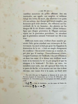 Etudes &eacute;gyptiennes. Tome I, fasc. 2: Etude sur quelques peintures et sur quelques textes relatifs aux fun&eacute;railles (pp. 81-194). Le conte d'Apopi et de Soknounri (pp. 195-216).. Cours du Coll&egrave;ge de France. Mars-juin 1878. D&eacute;cembre-juin. Novembre-d&eacute;cembre 1879.[newline]M1060b-04.jpeg