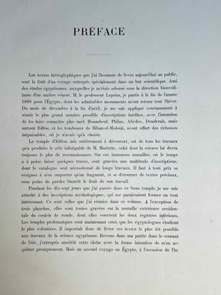 Textes relatifs au mythe d'Horus recueillis dans le temple d'Edfou et pr&eacute;c&eacute;d&eacute;s d'une introduction