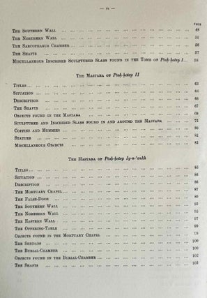 Excavations at Saqqara. Vol. I: The Mastaba of Neb-Kaw-Her. Vol. II: Mastabas of Ny-ankh-Pepy and Others. Vol. III: Mastabas of Princess Hemet-Re and Others. Re-edited by Zaky Iskander. (complete set)