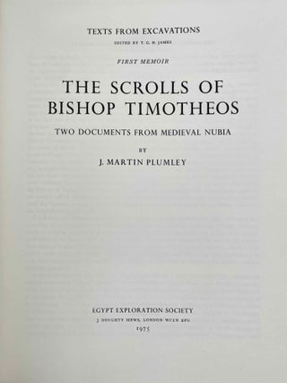 Scrolls of Bishop Timotheos. Two Documents from Mediaeval Nubia.[newline]M10625a-01.jpeg