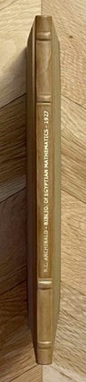Item #M10628 Bibliography of Egyptian mathematics with special references to the Rhind...