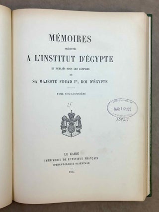 Les nomes d'Egypte depuis H&eacute;rodote jusqu'&agrave; la conqu&ecirc;te arabe (H. Gauthier), bound with: L'&eacute;pigraphie arabe de l'exposition d'art persan du Caire (G. Wiet)[newline]M10631b-03.jpeg