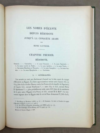 Les nomes d'Egypte depuis H&eacute;rodote jusqu'&agrave; la conqu&ecirc;te arabe (H. Gauthier), bound with: L'&eacute;pigraphie arabe de l'exposition d'art persan du Caire (G. Wiet)[newline]M10631b-05.jpeg