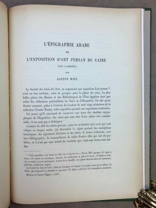 Les nomes d'Egypte depuis H&eacute;rodote jusqu'&agrave; la conqu&ecirc;te arabe (H. Gauthier), bound with: L'&eacute;pigraphie arabe de l'exposition d'art persan du Caire (G. Wiet)[newline]M10631b-11.jpeg