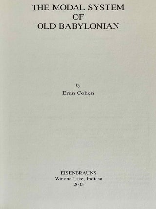 The modal system of Old Babylonian