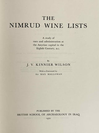The Nimrud wine lists. A study of men and administration at the Assyrian capital in the eighth century B.C.[newline]M10712a-02.jpeg