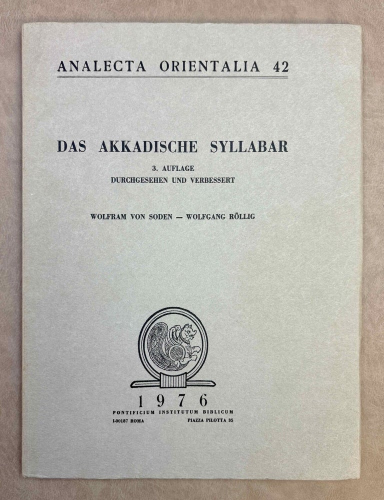Item #M10719c Das akkadische Syllabar. SODEN Wolfram - R&Ouml;LLIG Wolfgang, von.[newline]M10719c-00.jpeg