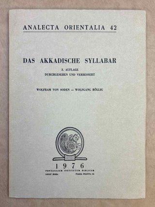 Item #M10719c Das akkadische Syllabar. SODEN Wolfram - R&Ouml;LLIG Wolfgang, von[newline]M10719c-00.jpeg