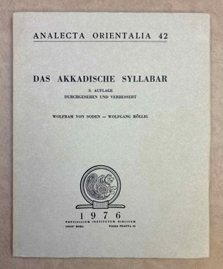 Item #M10719c Das akkadische Syllabar. SODEN Wolfram - RÖLLIG Wolfgang, von