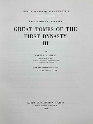 Great tombs of the First Dynasty. Vol. III.