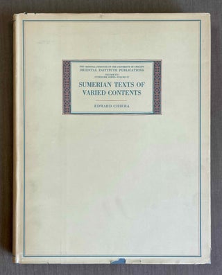 Item #M10744 Sumerian Texts of Varied Contents. CHIERA Edward