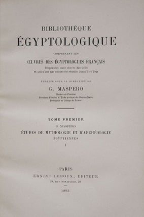 Etudes de mythologie et archéologie égyptienne. Tome I à VIII (complete set)