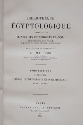 Etudes de mythologie et archéologie égyptienne. Tome I à VIII (complete set)[newline]M1076-09.jpg