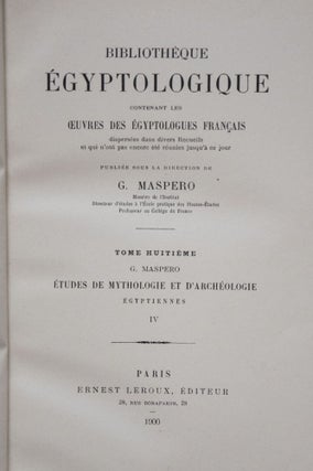 Etudes de mythologie et archéologie égyptienne. Tome I à VIII (complete set)