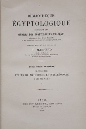 Etudes de mythologie et archéologie égyptienne. Tome I à VIII (complete set)[newline]M1076-16.jpg
