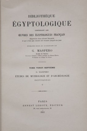 Etudes de mythologie et archéologie égyptienne. Tome I à VIII (complete set)