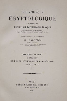 Etudes de mythologie et archéologie égyptienne. Tome I à VIII (complete set)
