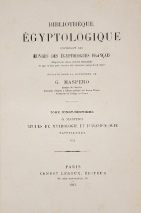 Etudes de mythologie et archéologie égyptienne. Tome I à VIII (complete set)[newline]M1076-22.jpg