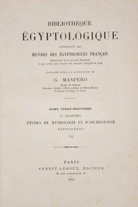 Etudes de mythologie et archéologie égyptienne. Tome I à VIII (complete set)