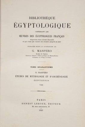 Etudes de mythologie et archéologie égyptienne. Tome I à VIII (complete set)