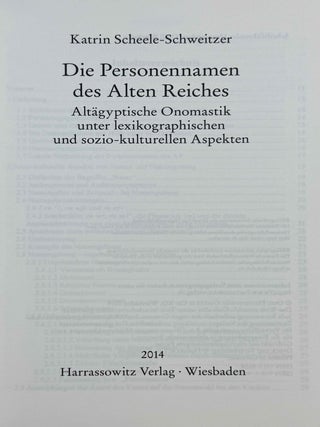 Die Personennamen des Alten Reiches. Alt&auml;gyptische Onomastik unter lexikographischen und sozio-kulturellen Aspekten.[newline]M10777-02.jpeg