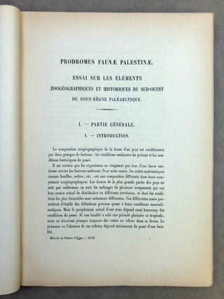 Prodromus faunae Palestinae. Essai sur les &eacute;l&eacute;ments zoog&eacute;ographiques et historiques du sud-ouest du sous-r&egrave;gne pal&eacute;arctique.[newline]M10813-03.jpeg
