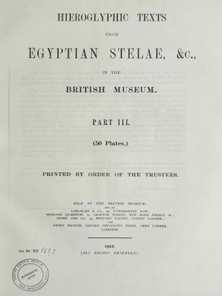Hieroglyphic texts from Egyptian stelae in the British Museum. Volumes II-VIII (XEROX)[newline]M10818a-07.jpeg