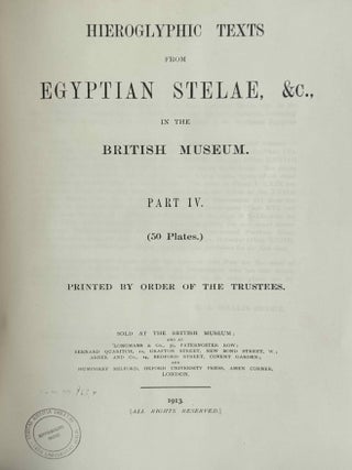 Hieroglyphic texts from Egyptian stelae in the British Museum. Volumes II-VIII (XEROX)[newline]M10818a-09.jpeg