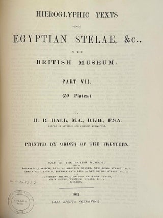 Hieroglyphic texts from Egyptian stelae in the British Museum. Volumes II-VIII (XEROX)[newline]M10818a-15.jpeg