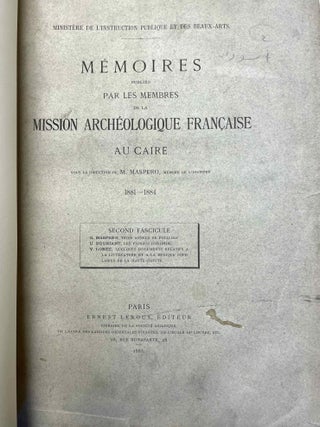 Trois ann&eacute;es de fouilles dans les tombeaux de Th&egrave;bes et de Memphis - Les papyrus d'Akhm&icirc;m - Quelques documents relatifs &agrave; la litt&eacute;rature et &agrave; la musique populaires de Haute-Egypte[newline]M1084b-01.jpeg