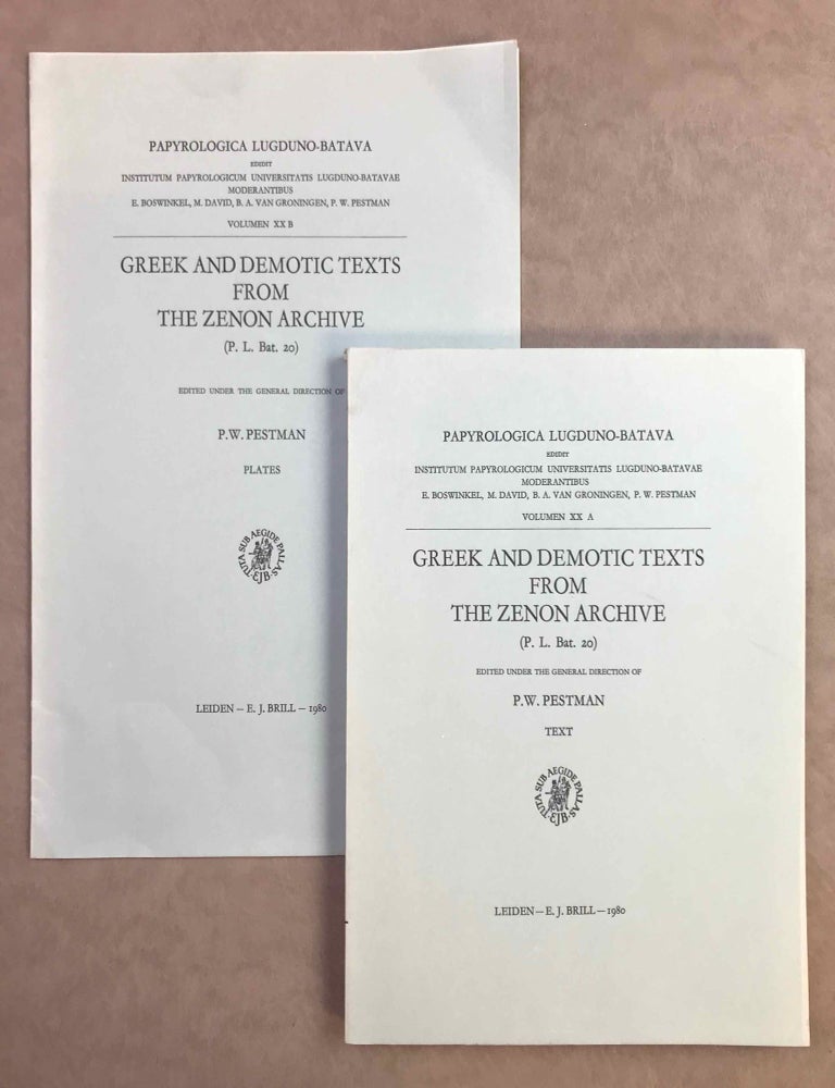 Item #M10868 Greek and demotic texts from the Zenon archive. Vol. I: Text. Vol. II: Plates (complete set). PESTMAN Pieter Willem.[newline]M10868-00.jpeg
