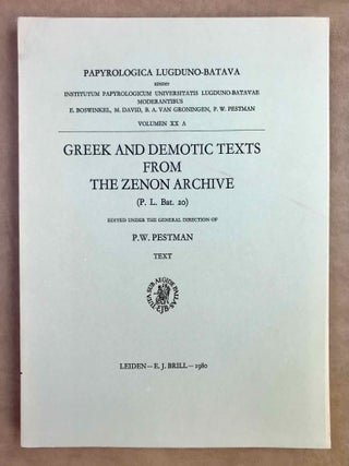 Greek and demotic texts from the Zenon archive. Vol. I: Text. Vol. II: Plates (complete set)[newline]M10868-01.jpeg