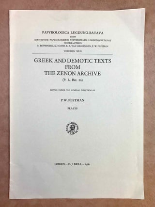 Greek and demotic texts from the Zenon archive. Vol. I: Text. Vol. II: Plates (complete set)[newline]M10868-08.jpeg