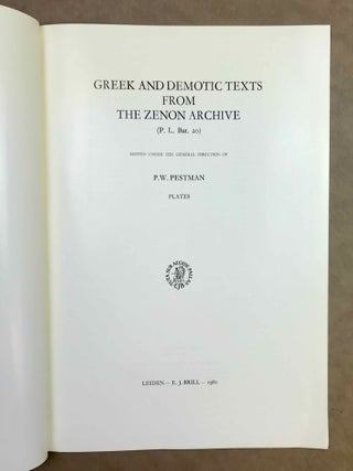 Greek and demotic texts from the Zenon archive. Vol. I: Text. Vol. II: Plates (complete set)[newline]M10868-09.jpeg