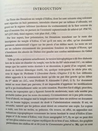 Le grand texte des donations au temple d'Edfou