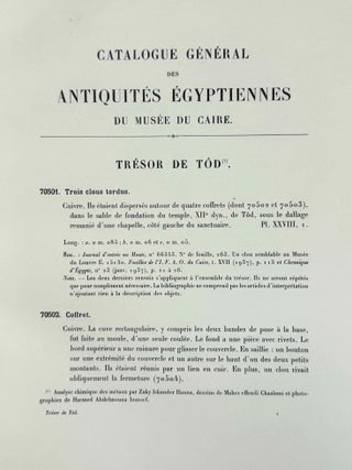 Tr&eacute;sor de T&ocirc;d (Catalogue G&eacute;n&eacute;ral du Mus&eacute;e du Caire, Nos 70501-70754)