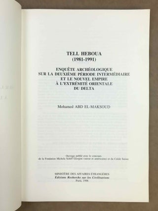 Tell Heboua, 1981-1991. Enqu&ecirc;te arch&eacute;ologique sur la Deuxi&egrave;me P&eacute;riode Interm&eacute;diaire et le Nouvel Empire &agrave; l'extr&eacute;mit&eacute; orientale du Delta.l[newline]M11007-01.jpeg