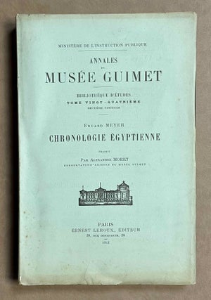 Item #M1100a Chronologie égyptienne. MEYER Eduard